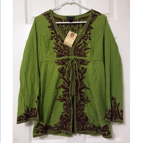 Lucky Brand Tops - 🌷Sale of the Day🌷Lucky Brand Green Boho Blouse